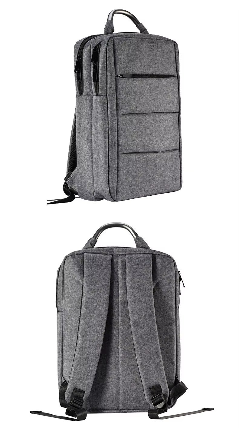 Custom Logo Nylon Laptop Backpack with Metal Handle & USB Port – Waterproof Business Travel Bag product detail