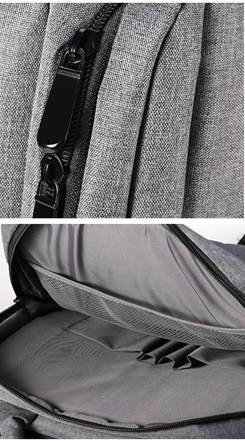 Custom Logo Nylon Laptop Backpack with Metal Handle & USB Port – Waterproof Business Travel Bag product detail