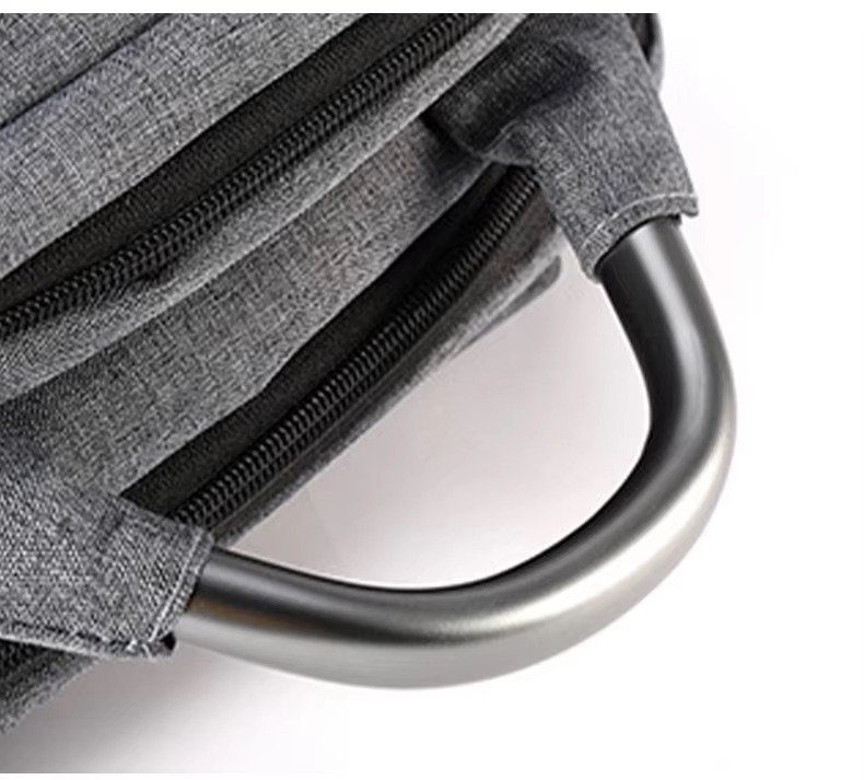 Custom Logo Nylon Laptop Backpack with Metal Handle & USB Port – Waterproof Business Travel Bag product detail