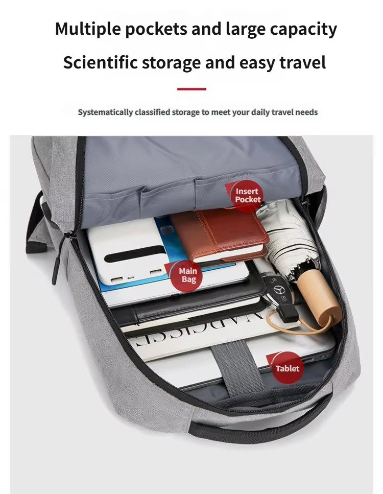 Large Capacity Multifunctional USB Charging Travel Laptop Backpack Business Computer Bag Casual Unisex College Student Schoolbag product detail