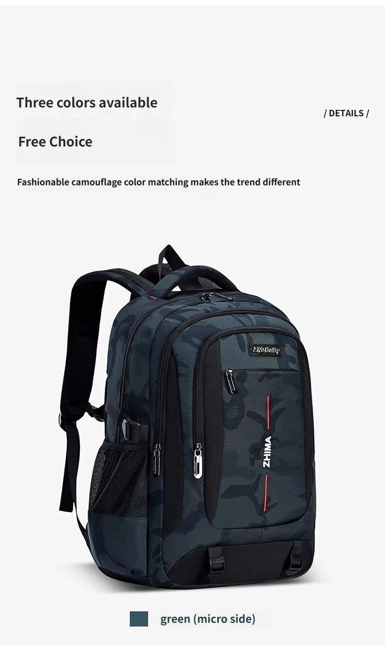 Custom High Quality Three-piece Set Camouflage Backpack Durable Children's Schoolbag for Boys Girls Middle High School Students product detail