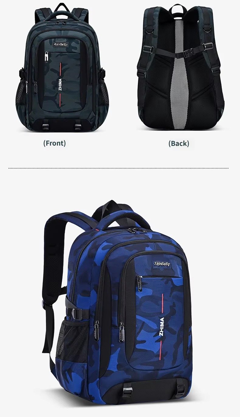 Custom High Quality Three-piece Set Camouflage Backpack Durable Children's Schoolbag for Boys Girls Middle High School Students product detail