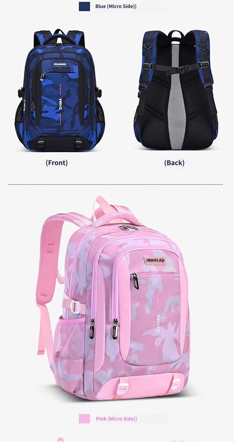 Custom High Quality Three-piece Set Camouflage Backpack Durable Children's Schoolbag for Boys Girls Middle High School Students product detail