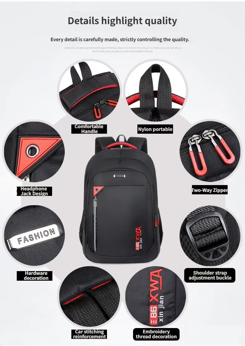 China Factory Direct Wholesale Fashion Unisex Student School Backpack Large Capacity Waterproof Casual Travel Computer Backpacks product detail