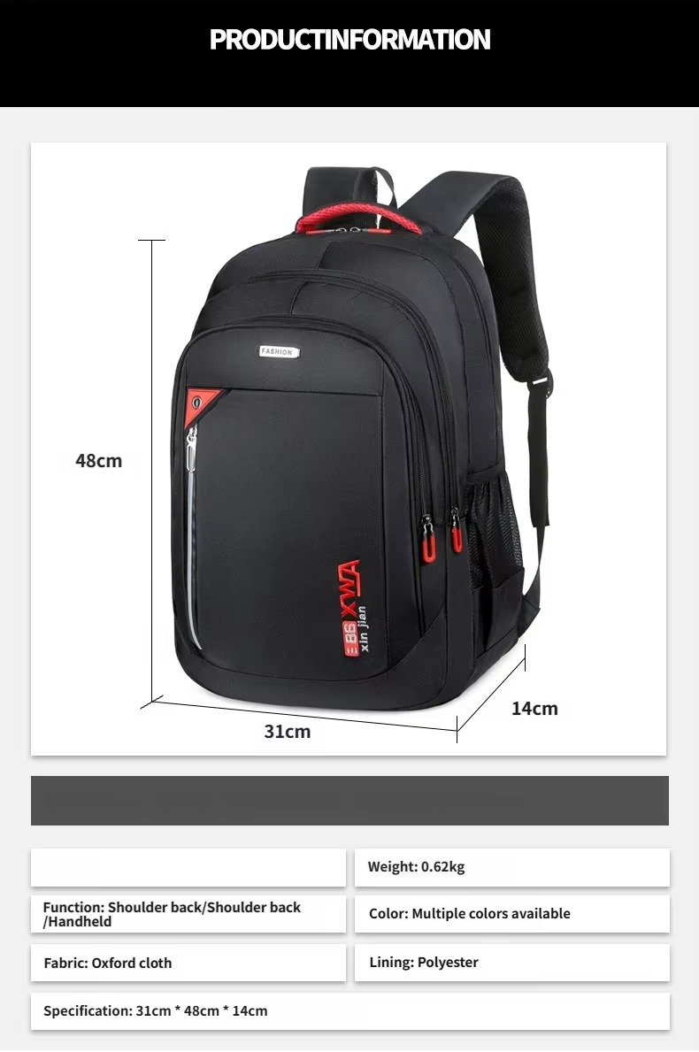 China Factory Direct Wholesale Fashion Unisex Student School Backpack Large Capacity Waterproof Casual Travel Computer Backpacks product detail