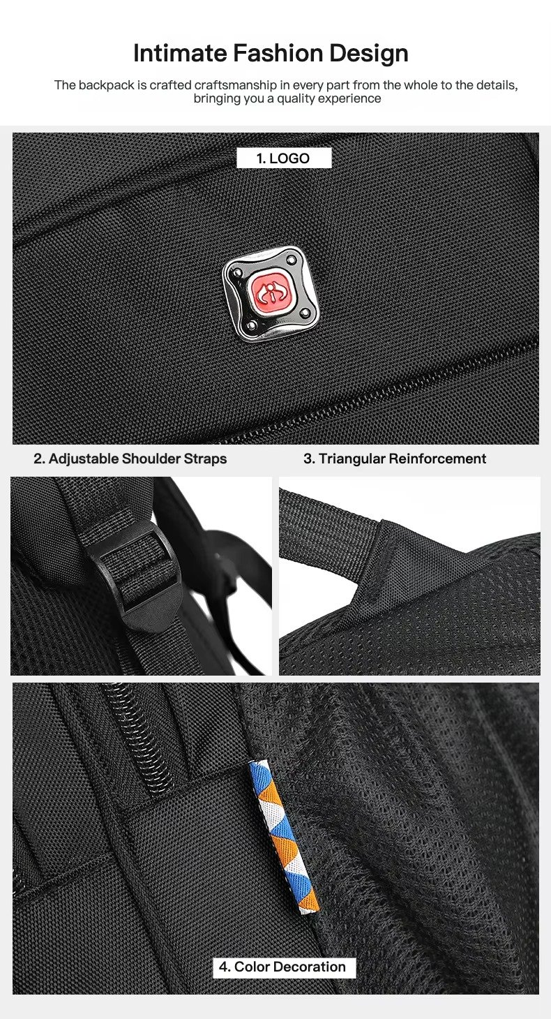 Large Capacity 20-35L Computer Rucksack Business Laptop Backpack Fashion Waterproof Outdoor Travel College Student School Bag product detail