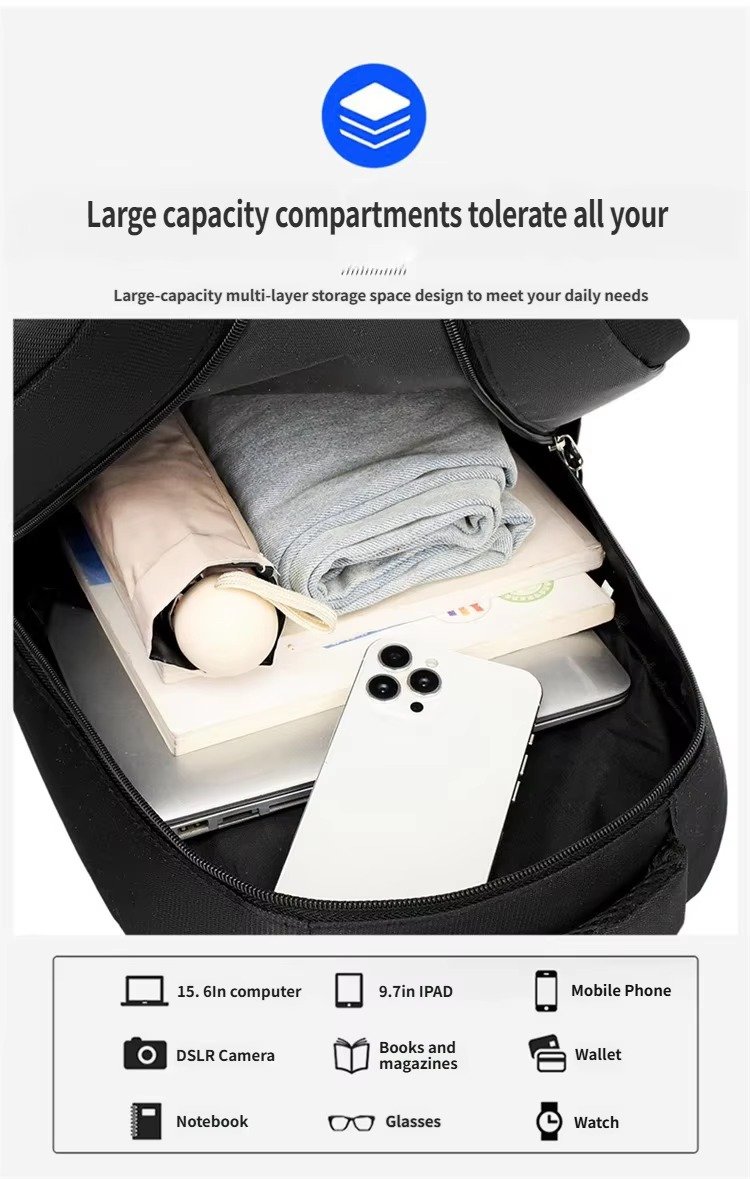 Hot Selling Large Capacity Men's Computer Backpack College Student Schoolbag Multi-Layered Lightweight Business Travel Backpacks product detail