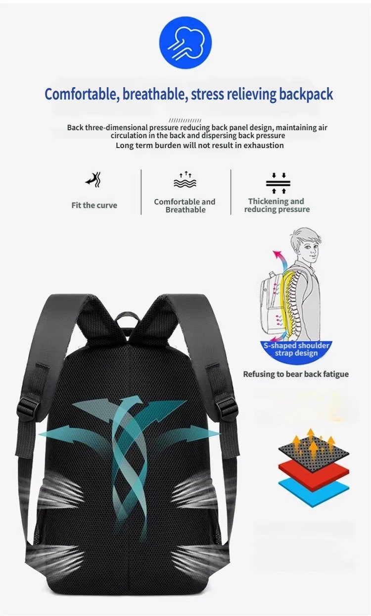 Hot Selling Large Capacity Men's Computer Backpack College Student Schoolbag Multi-Layered Lightweight Business Travel Backpacks product detail
