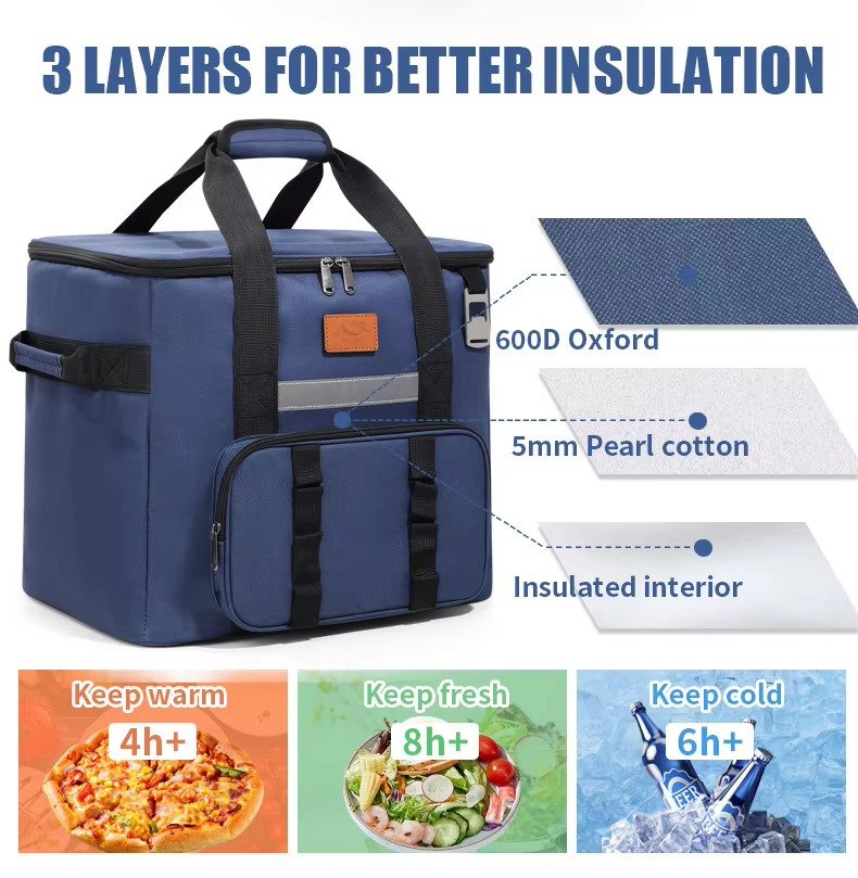 Large Capacity Multi-Functional Insulated Cooler Bag Portable Lunch Bag Waterproof Leakproof Thermal Box for Camping Picnics product detail