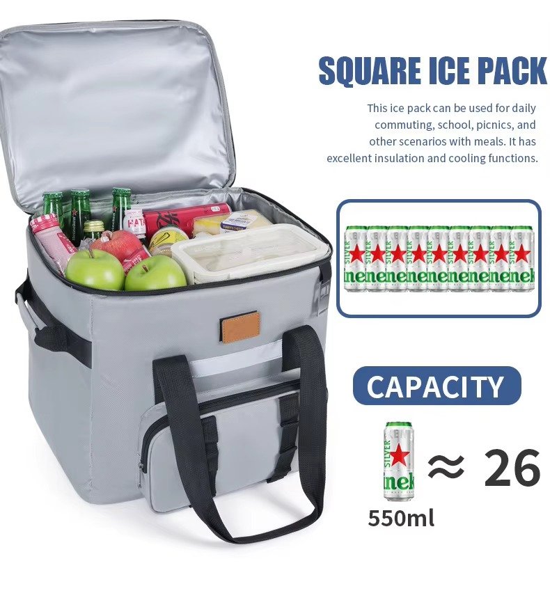 Large Capacity Multi-Functional Insulated Cooler Bag Portable Lunch Bag Waterproof Leakproof Thermal Box for Camping Picnics product detail