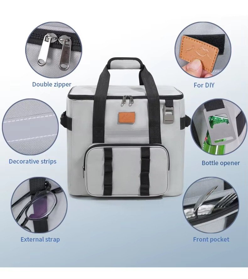 Large Capacity Multi-Functional Insulated Cooler Bag Portable Lunch Bag Waterproof Leakproof Thermal Box for Camping Picnics product detail