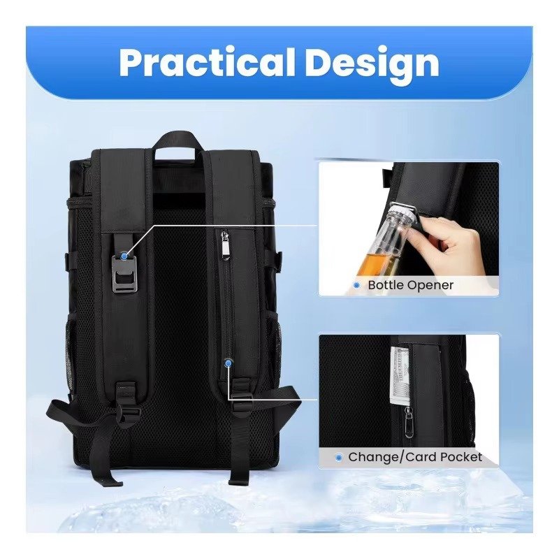 Custom Logo Portable Large Capacity Refrigerated Backpack Leakproof Insulated Cooler Backpack Outdoor Thermal Soft Lunch Ice Bag product detail