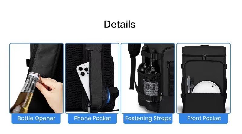 Custom Logo Portable Large Capacity Refrigerated Backpack Leakproof Insulated Cooler Backpack Outdoor Thermal Soft Lunch Ice Bag product detail