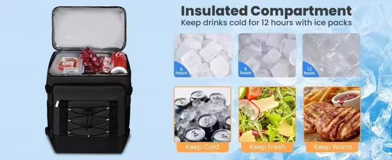 Custom Logo Portable Large Capacity Refrigerated Backpack Leakproof Insulated Cooler Backpack Outdoor Thermal Soft Lunch Ice Bag product detail