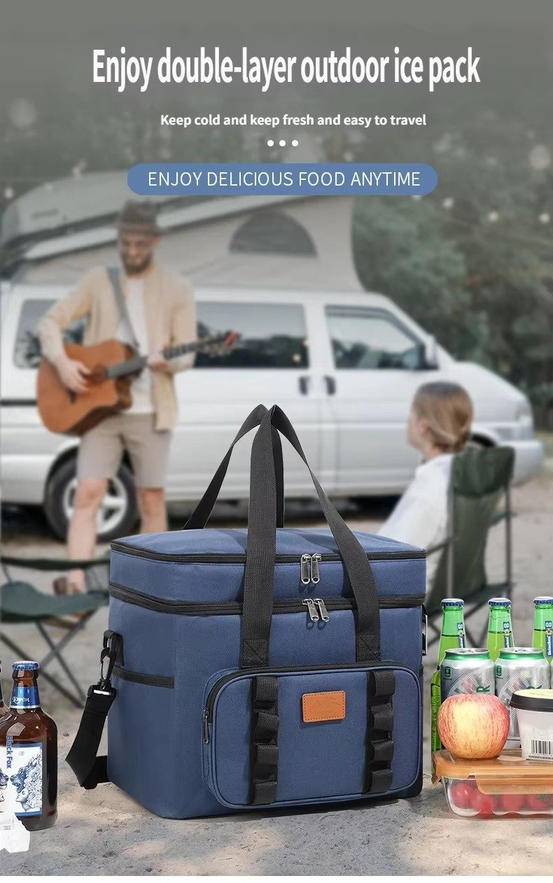 Large Capacity Outdoor Thickened Aluminum Foil Insulation Picnic Bag Thermal Insulated Cooler Bag for Outdoor Camping & Picnic product detail