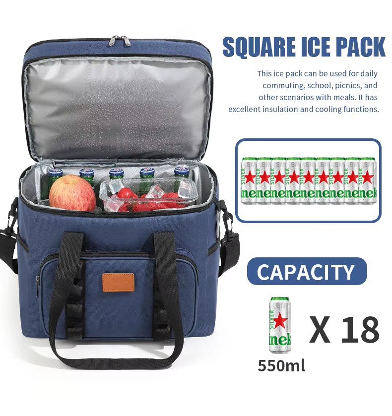 Large Capacity Outdoor Thickened Aluminum Foil Insulation Picnic Bag Thermal Insulated Cooler Bag for Outdoor Camping & Picnic product detail