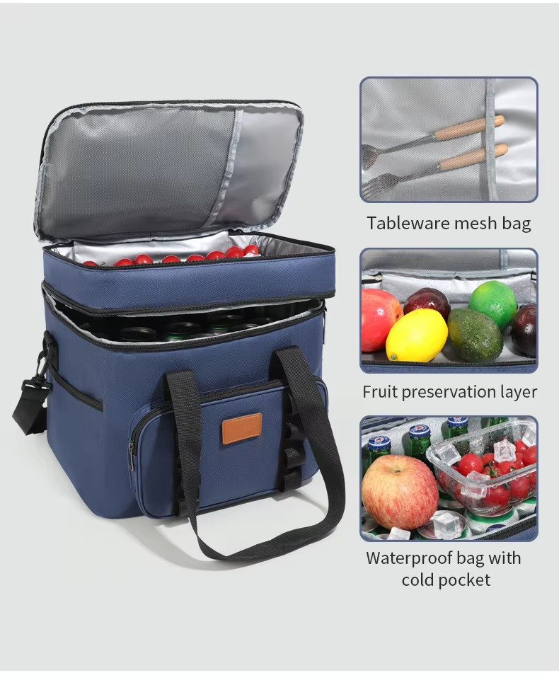 Large Capacity Outdoor Thickened Aluminum Foil Insulation Picnic Bag Thermal Insulated Cooler Bag for Outdoor Camping & Picnic product detail