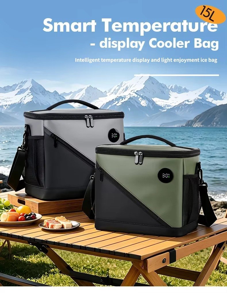 High Quality Waterproof Touch-Temp Insulated Smart Lunch Bag with Temperature Display Leakproof Cooler Bag for Picnic Camping product detail