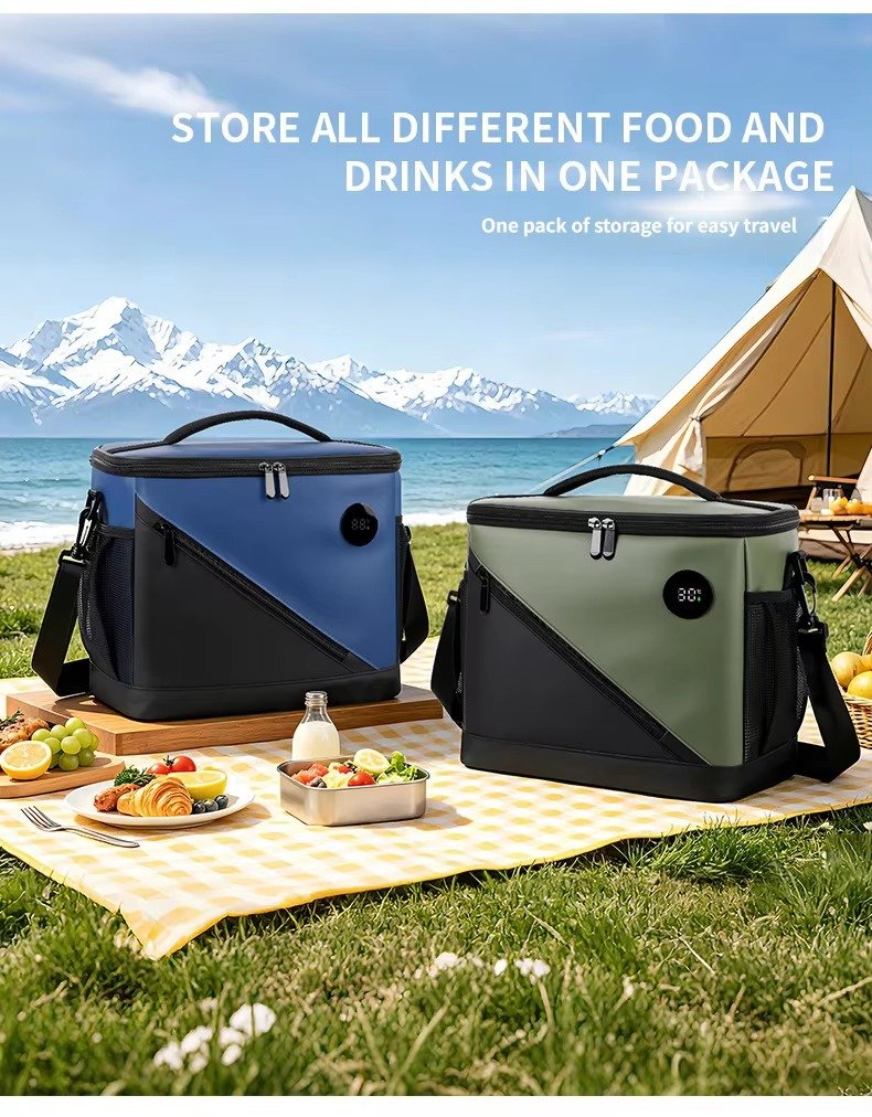 High Quality Waterproof Touch-Temp Insulated Smart Lunch Bag with Temperature Display Leakproof Cooler Bag for Picnic Camping product detail