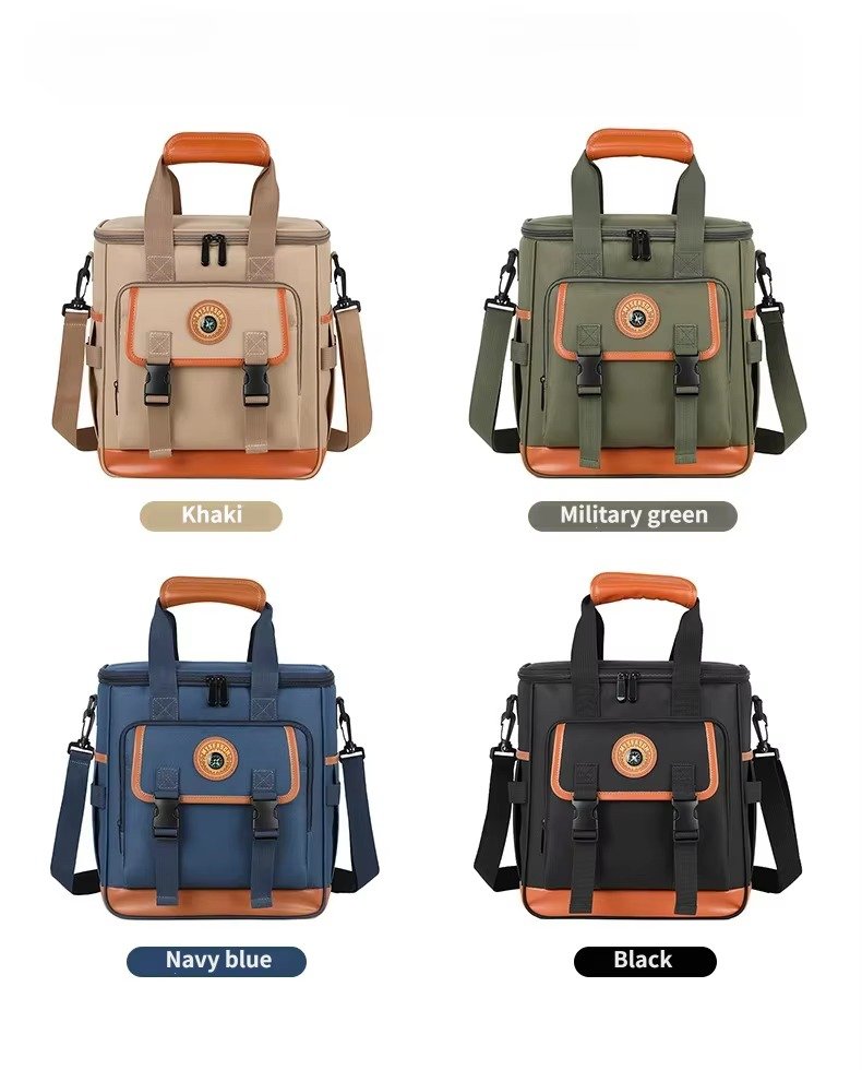 Large Capacity Compass Badge Design Insulated Cooler Lunch Bag with Picnic Mat Strap Thermal Insulated Bag for Picnic Hiking product detail