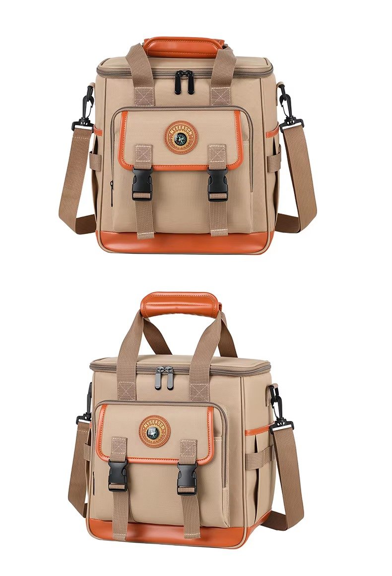 Large Capacity Compass Badge Design Insulated Cooler Lunch Bag with Picnic Mat Strap Thermal Insulated Bag for Picnic Hiking product detail