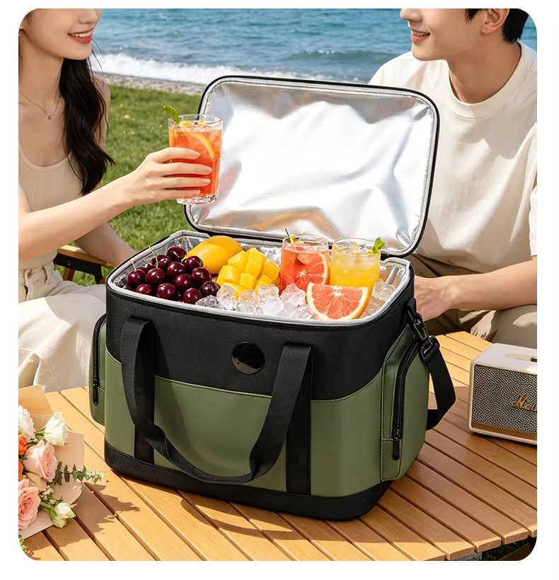 Custom Waterproof Touch-Temp Insulated Cooler Bag Large Capacity Portable Lunch Box Leakproof Outdoor Picnic Camping Thermal Bag product detail