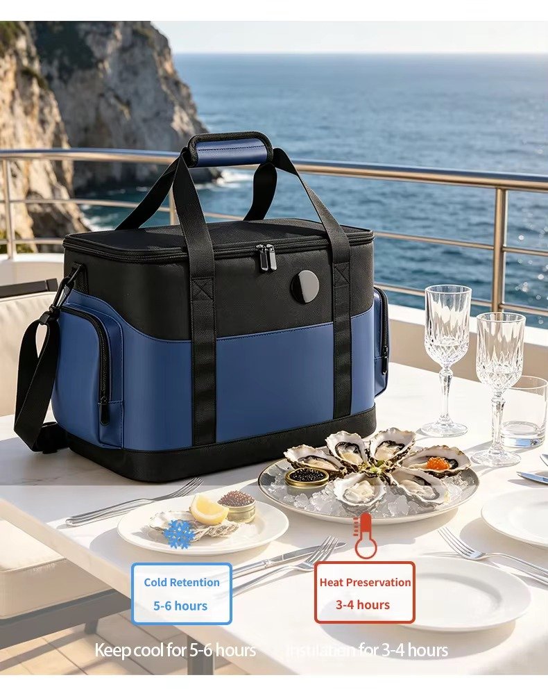 Custom Waterproof Touch-Temp Insulated Cooler Bag Large Capacity Portable Lunch Box Leakproof Outdoor Picnic Camping Thermal Bag product detail