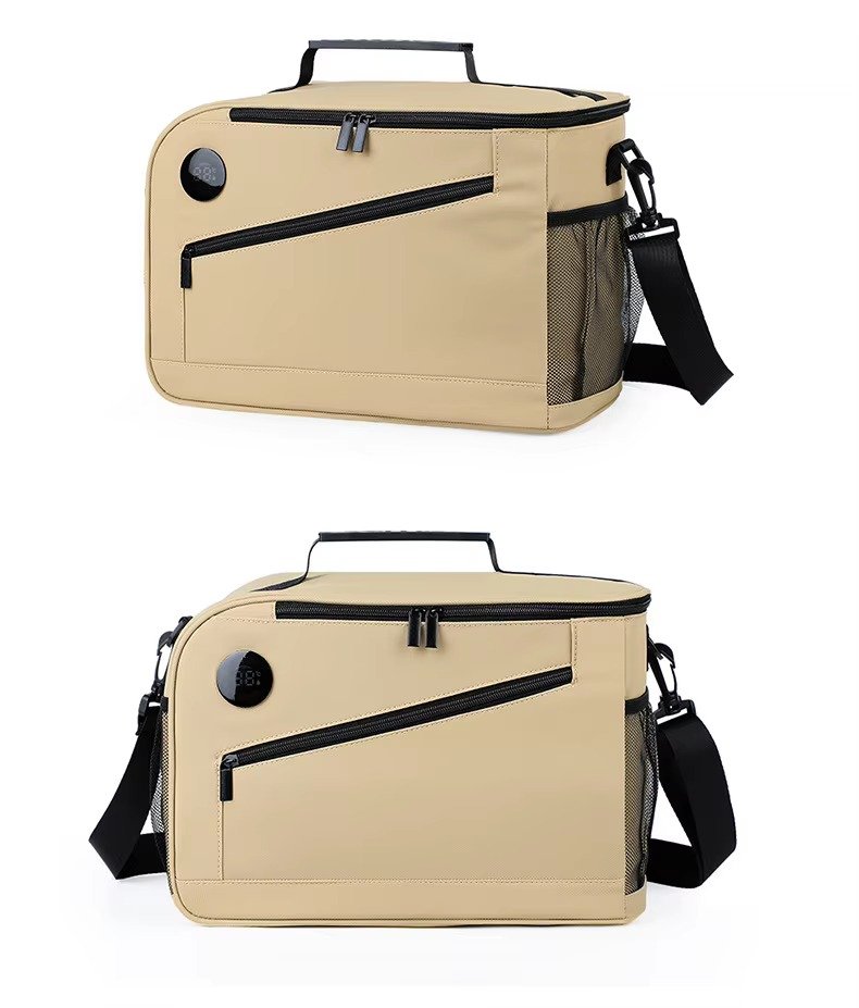 New Custom Smart Temperature Display Thermal Insulated Cooler Bag Waterproof Foldable Large Capacity Camping Picnic Lunch Bag product detail
