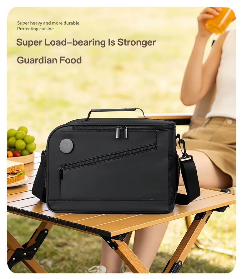 New Custom Smart Temperature Display Thermal Insulated Cooler Bag Waterproof Foldable Large Capacity Camping Picnic Lunch Bag product detail