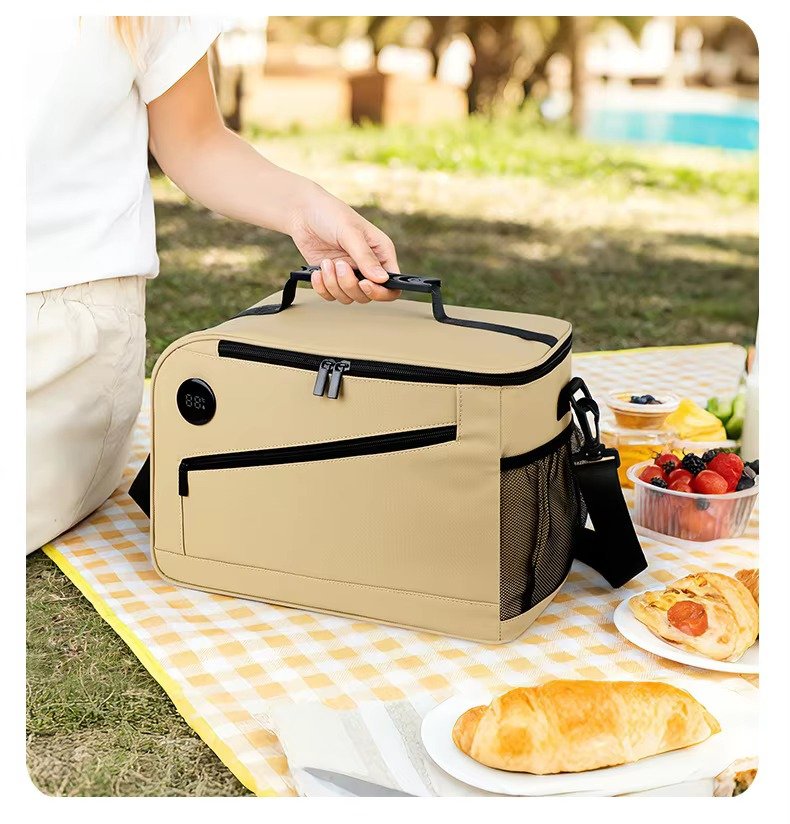 New Custom Smart Temperature Display Thermal Insulated Cooler Bag Waterproof Foldable Large Capacity Camping Picnic Lunch Bag product detail