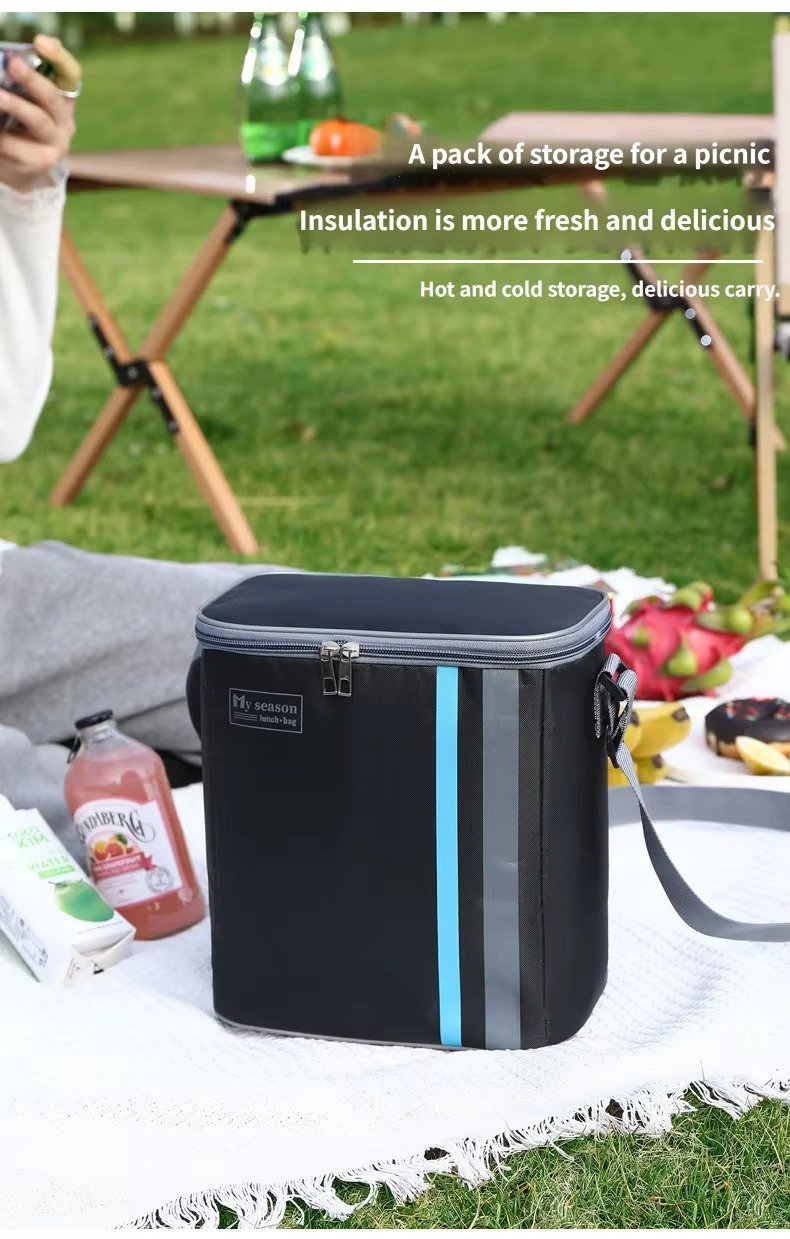 Portable Insulated Picnic Tote with Adjustable Shoulder Strap product detail