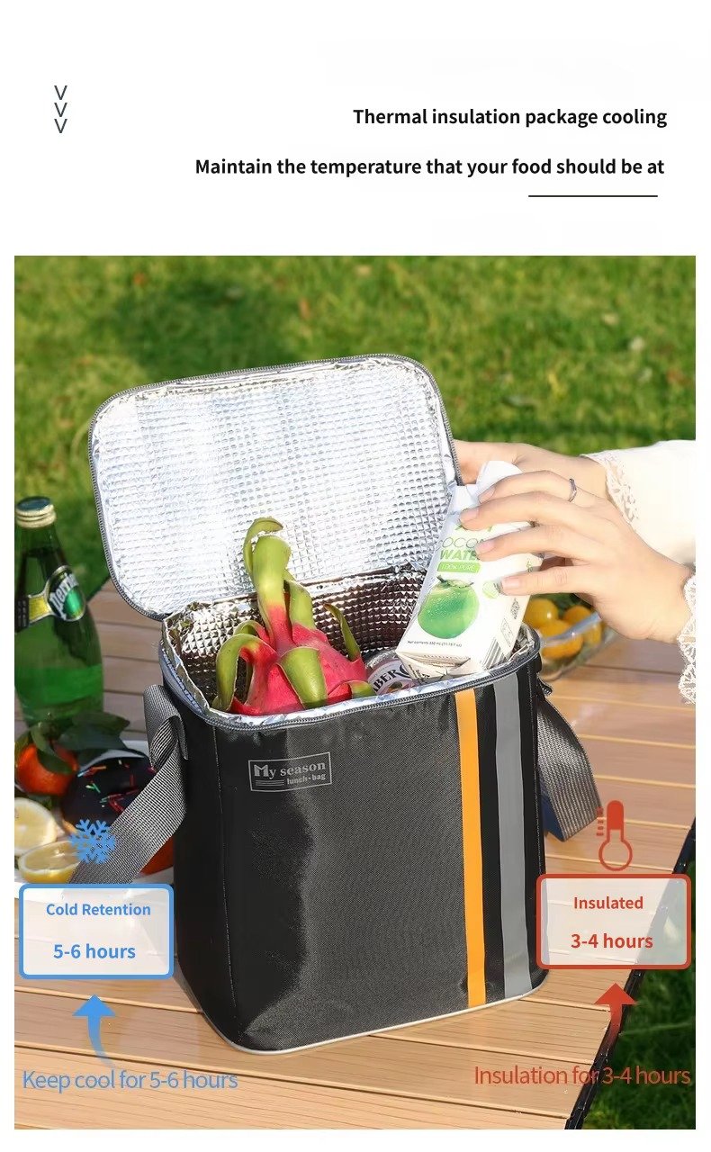 Portable Insulated Picnic Tote with Adjustable Shoulder Strap product detail