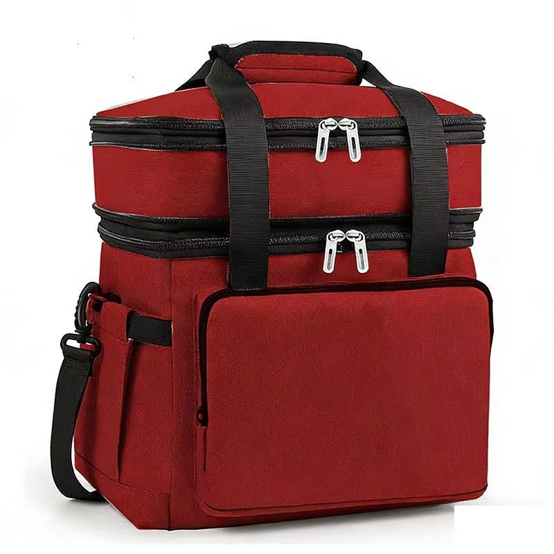 Dual-Layer Insulated Lunch Bag with Front Zip Pocket product detail
