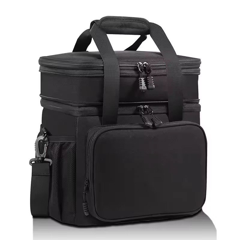 Dual-Layer Insulated Lunch Bag with Front Zip Pocket product detail