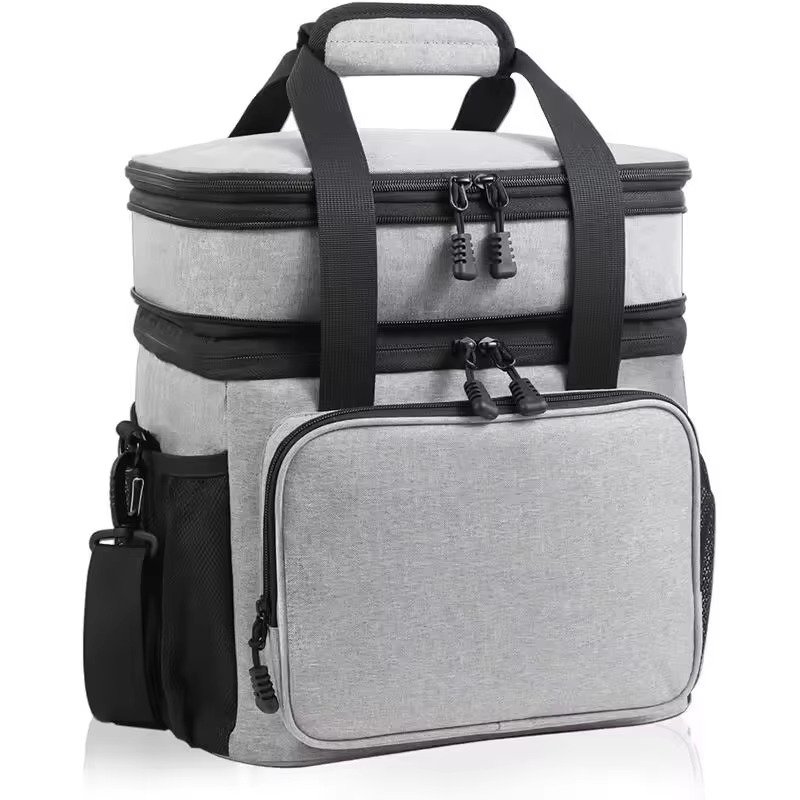 Dual-Layer Insulated Lunch Bag with Front Zip Pocket product detail
