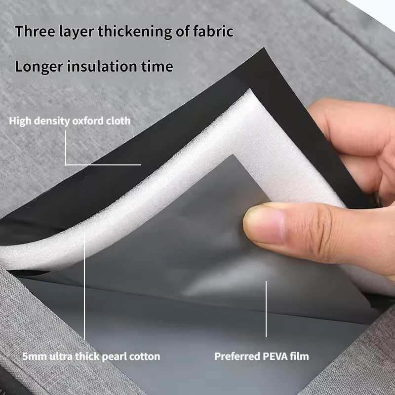 Dual-Layer Insulated Lunch Bag with Front Zip Pocket product detail