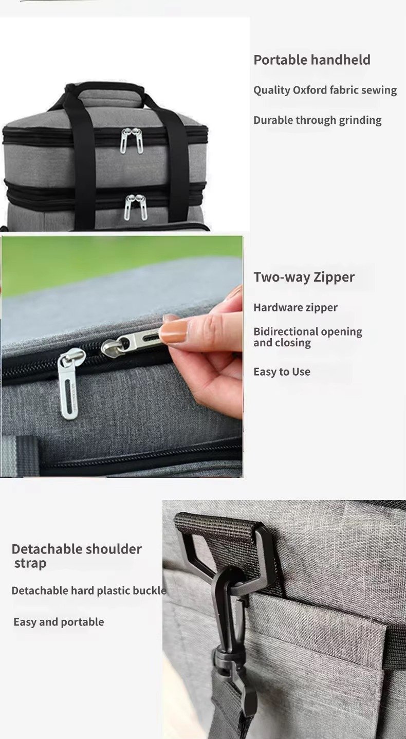 Dual-Layer Insulated Lunch Bag with Front Zip Pocket product detail