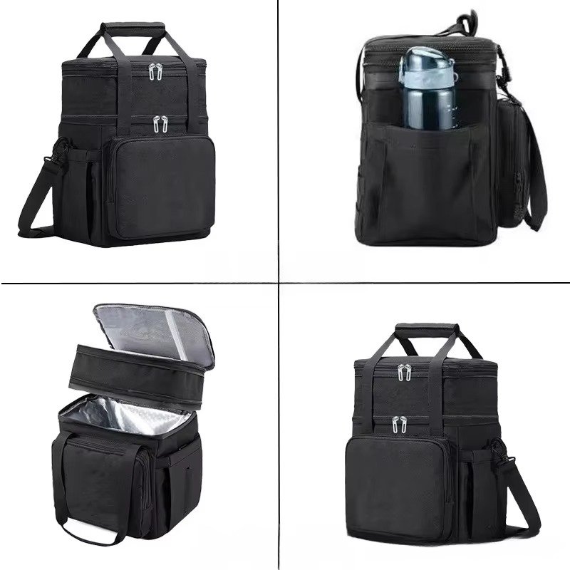 Dual-Layer Insulated Lunch Bag with Front Zip Pocket product detail