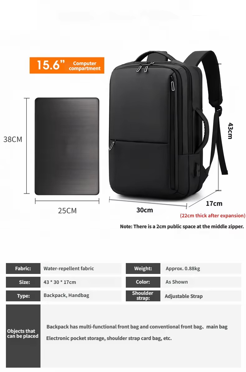 Convertible Backpack and Briefcase with 15.6 Inch Laptop Compartment product detail