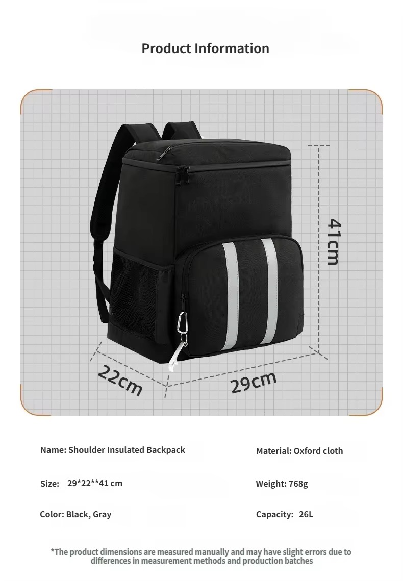 Striped Cooler Backpack with Built-In Bottle Opener product detail