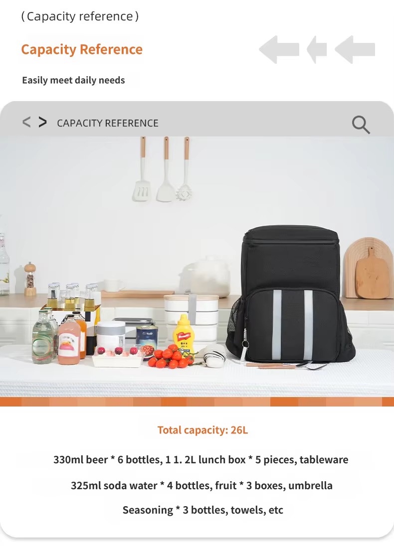 Striped Cooler Backpack with Built-In Bottle Opener product detail
