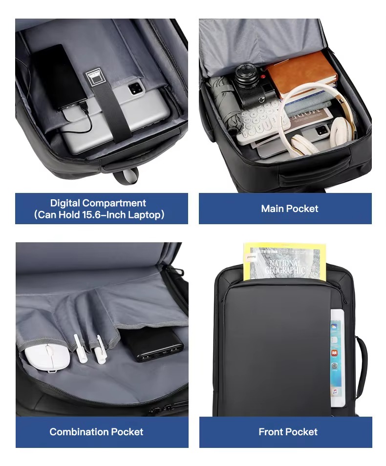 Expandable 15.6 Inch Laptop Backpack with USB Charging Port product detail