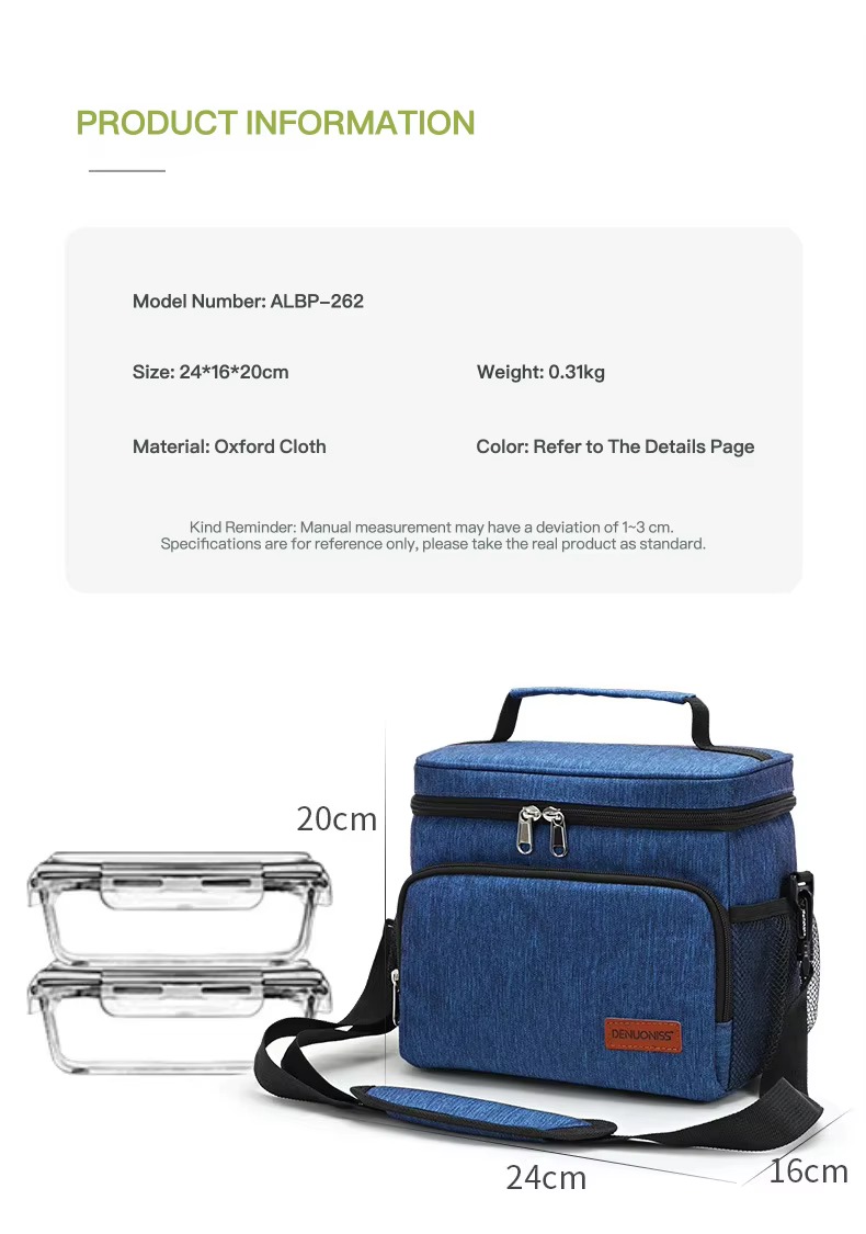 Insulated Lunch Cooler Bag with Front Tablet Pocket product detail