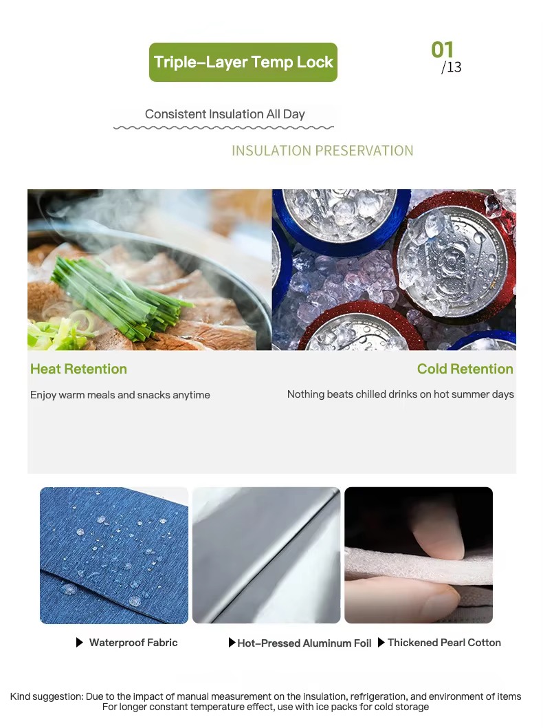 Insulated Lunch Cooler Bag with Front Tablet Pocket product detail