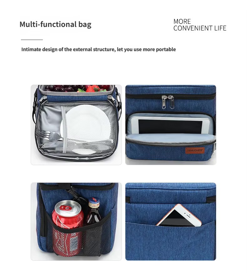 Insulated Lunch Cooler Bag with Front Tablet Pocket product detail
