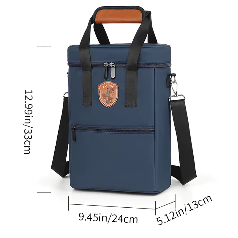 navy bag dimension diagram 24x13x33cm