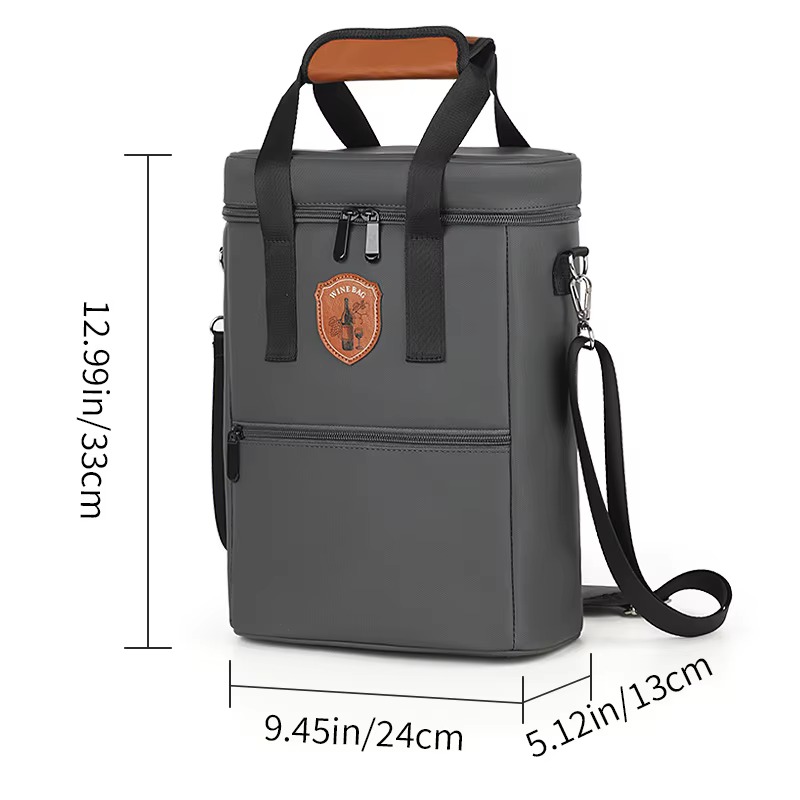 gray bag dimension diagram 24x13x33cm