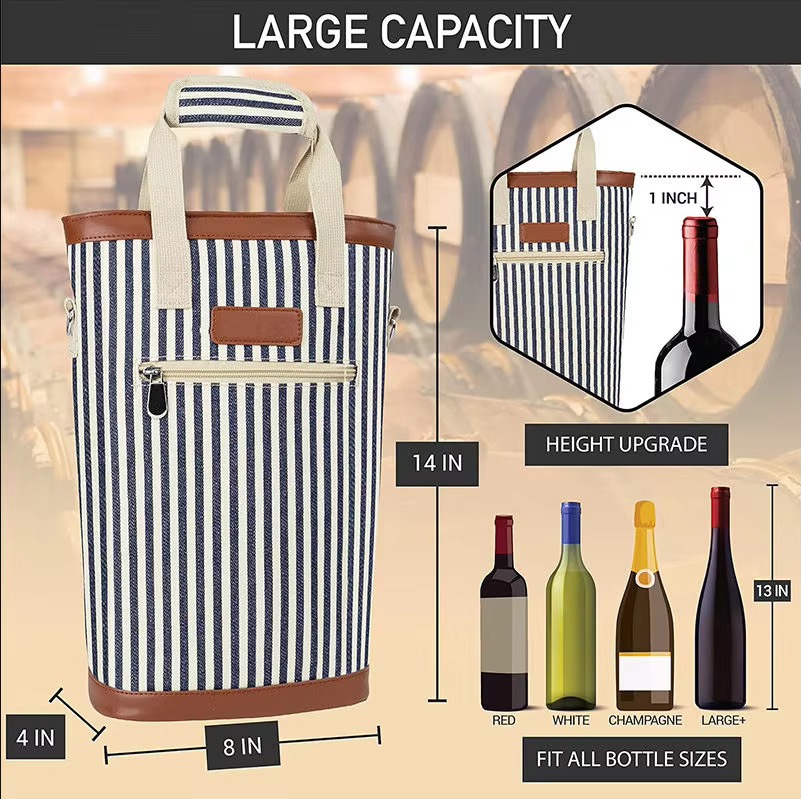 100 percent leakproof interior packed with ice and two wine bottles