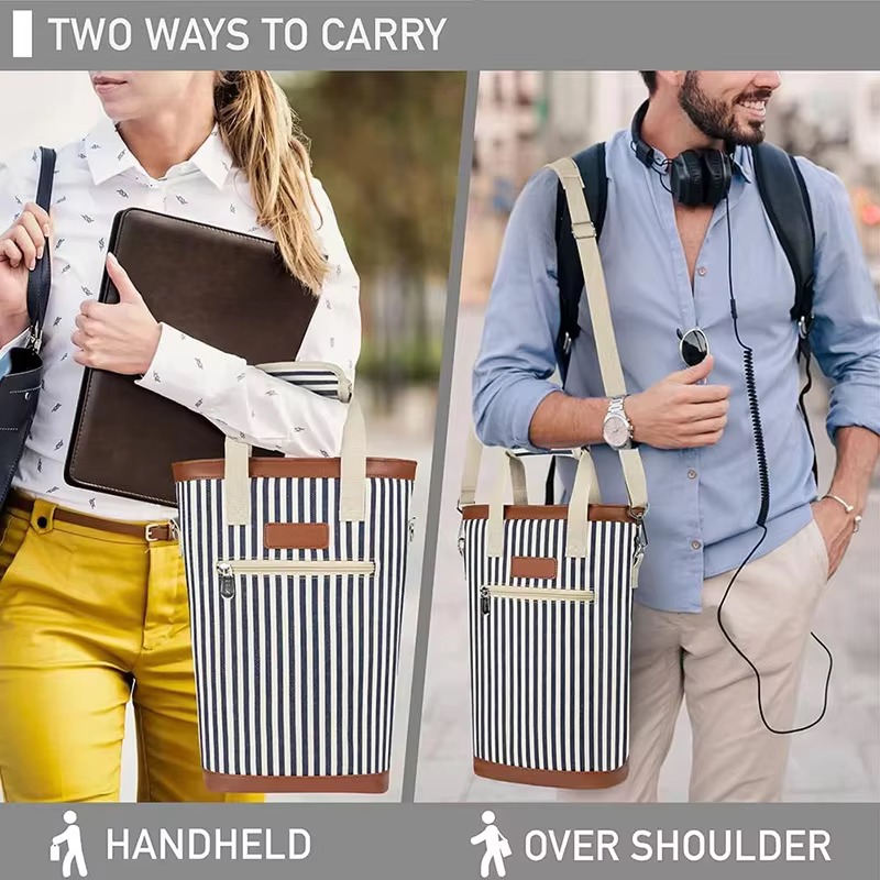 two ways to carry, handheld versus over shoulder comparison