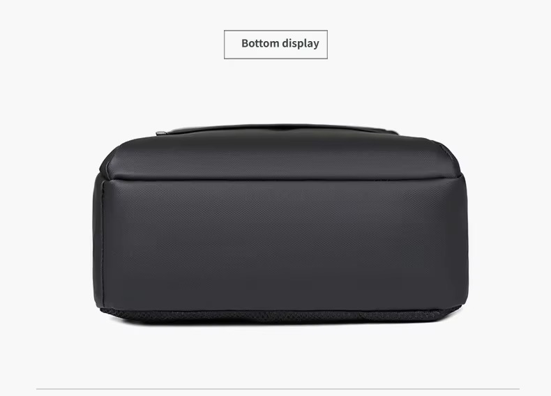 black backpack bottom display